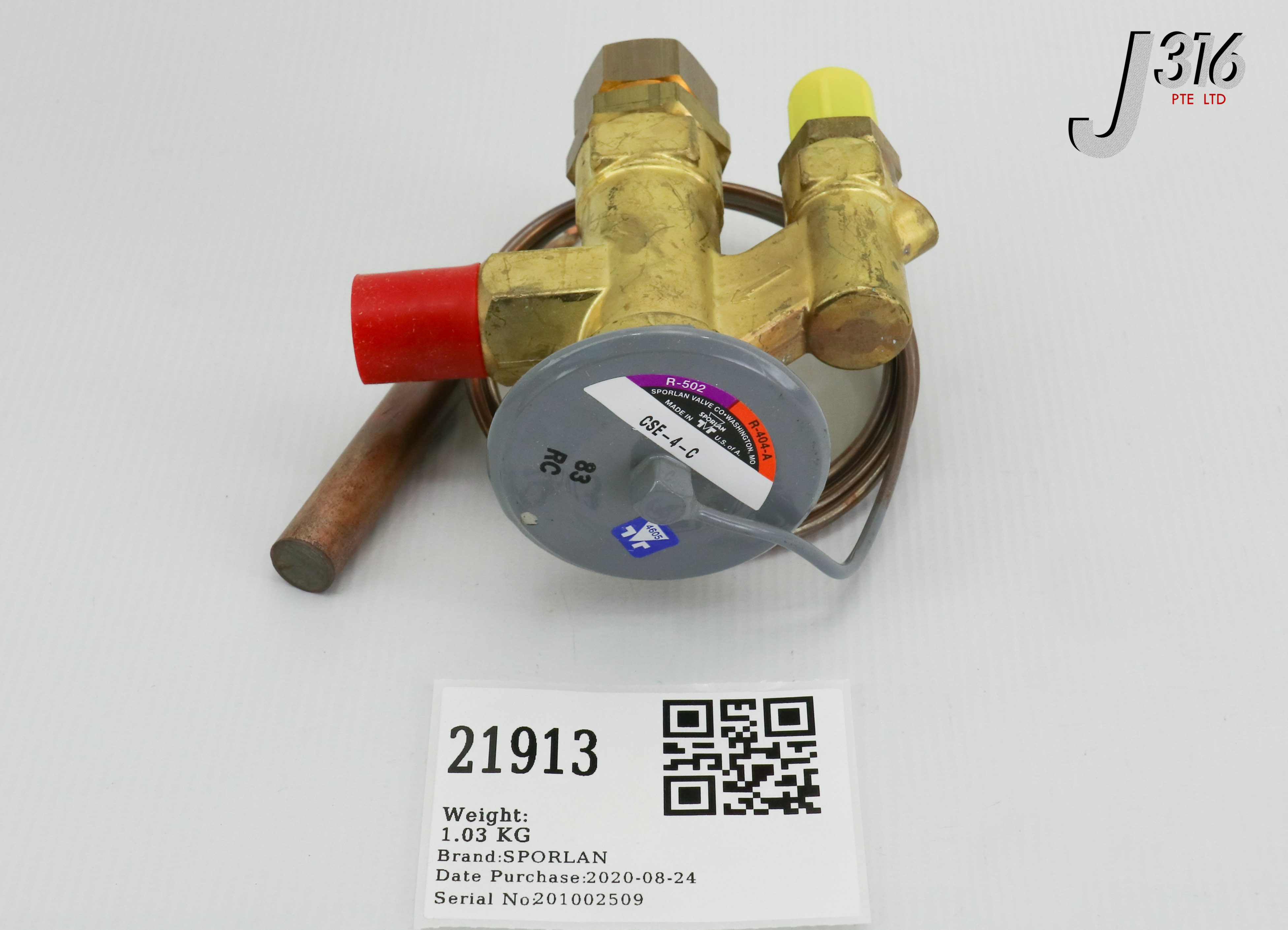 ㅌㅌ 21913 SPORLAN TXV TEMPERATURE INJECTION EXPANSION VALVE, R-502/R